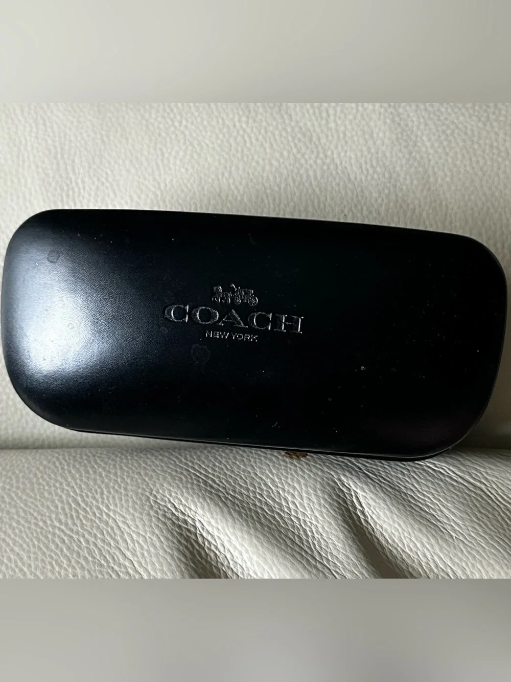 Coach Black Eyewear Case with Gold Logo Card